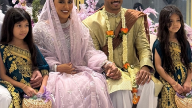 نايف هزازي وهديل خان .. زفاف فخم يجمع التراث السعودي والبهرجة الباكستانية