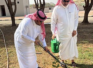 تشجير ممشى حديقة بلدية الرميضة بقلوة ضمن مبادرة السعودية الخضراء