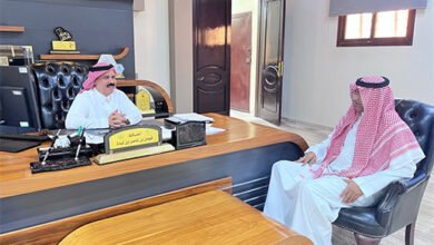 محافظ احد المسارحة يستقبل مديرالمستشفى الدغريري