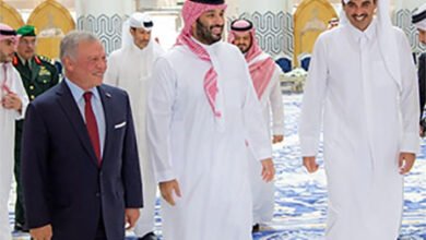 لقاء ثلاثي جمع سمو ولي العهد وملك الأردن وأمير دولة قطر